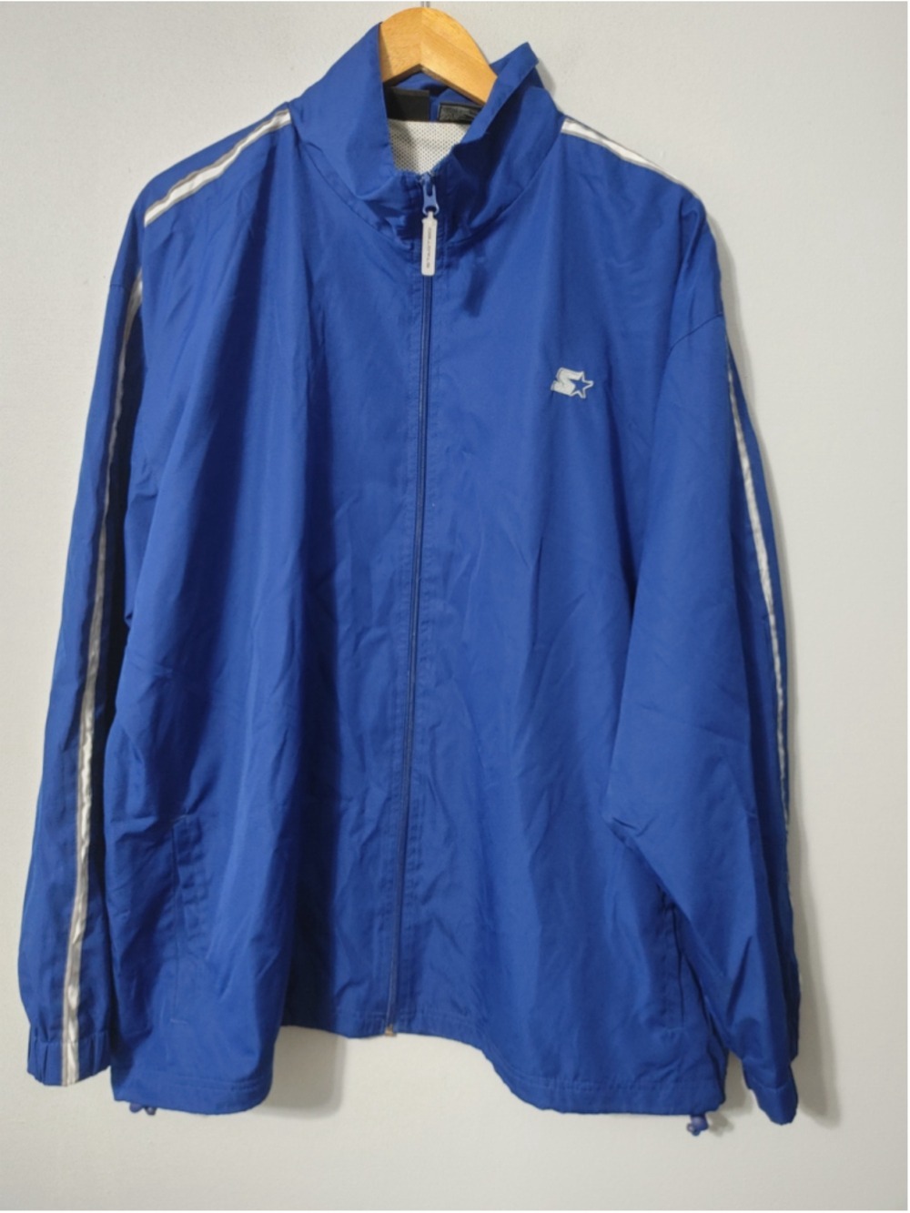 Men's Y2K Style Blokecore Starter Windbreaker Jacket XLarge Royal Blue White